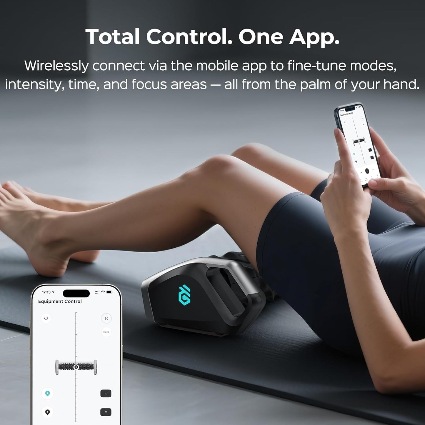 Smart Massager Roller – Deep Tissue Electric Massager with App Controlled, Auto Rolling for Muscle Massage and Myofascial Trigger Point Release, Compact & Rechargeable Design