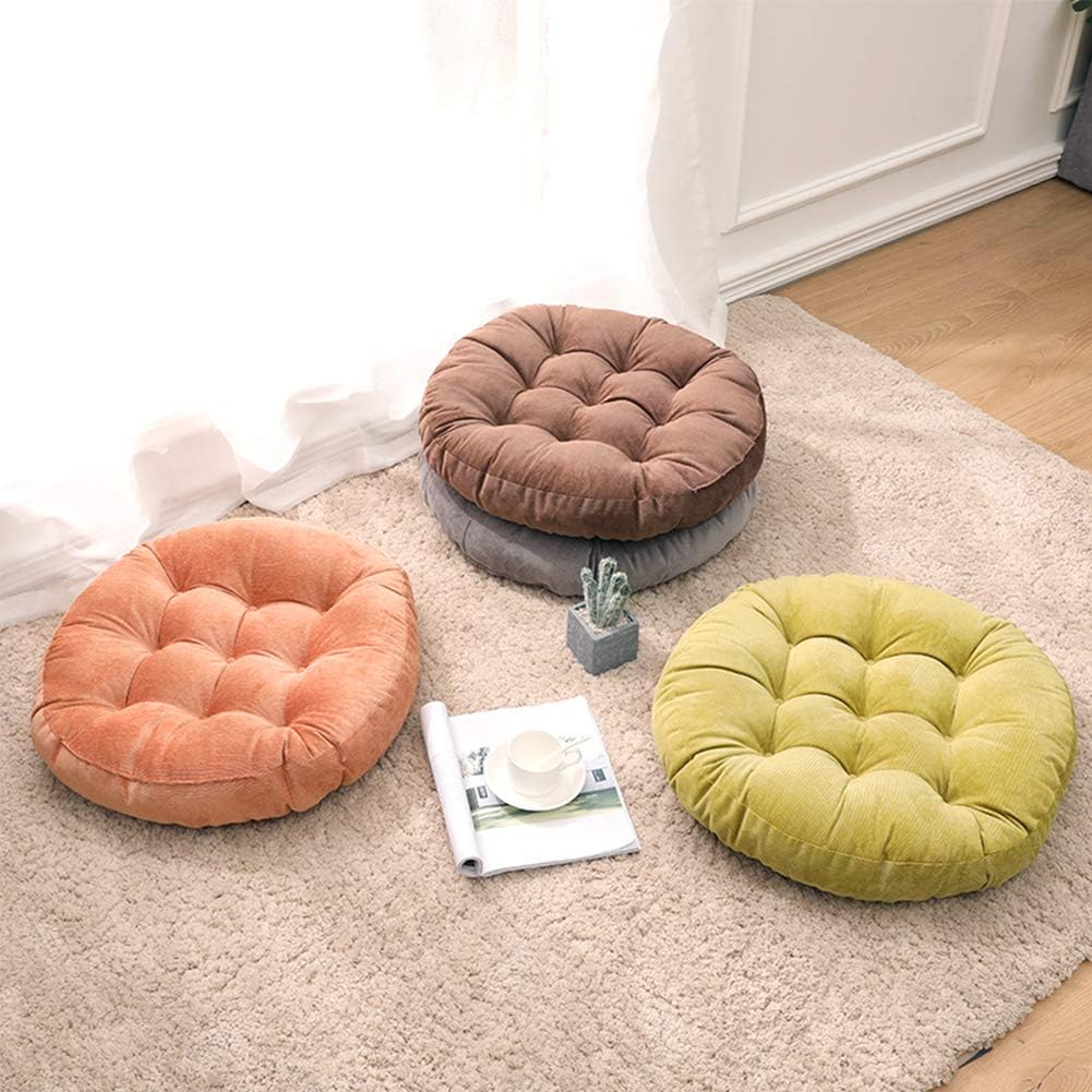 Tiita Floor Pillow Blue Cushion Round Seat Cushion Outdoor Floor Pad Meditation Cushion for Yoga Living Room Sofa Balcony, 22x22 Inch (Blue)