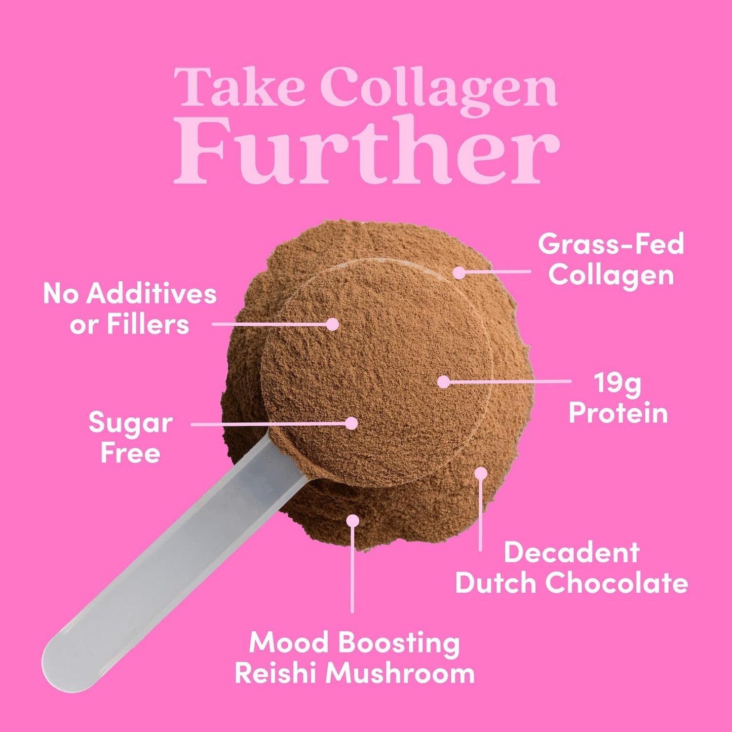 Further Food Chocolate Collagen Peptides Powder, Grass-Fed Pasture-Raised Hydrolyzed Type 1 & 3 Protein, Gut Health + Joint, Hair, Skin, Nails, Paleo Keto Sugar-Free 11.36 oz
