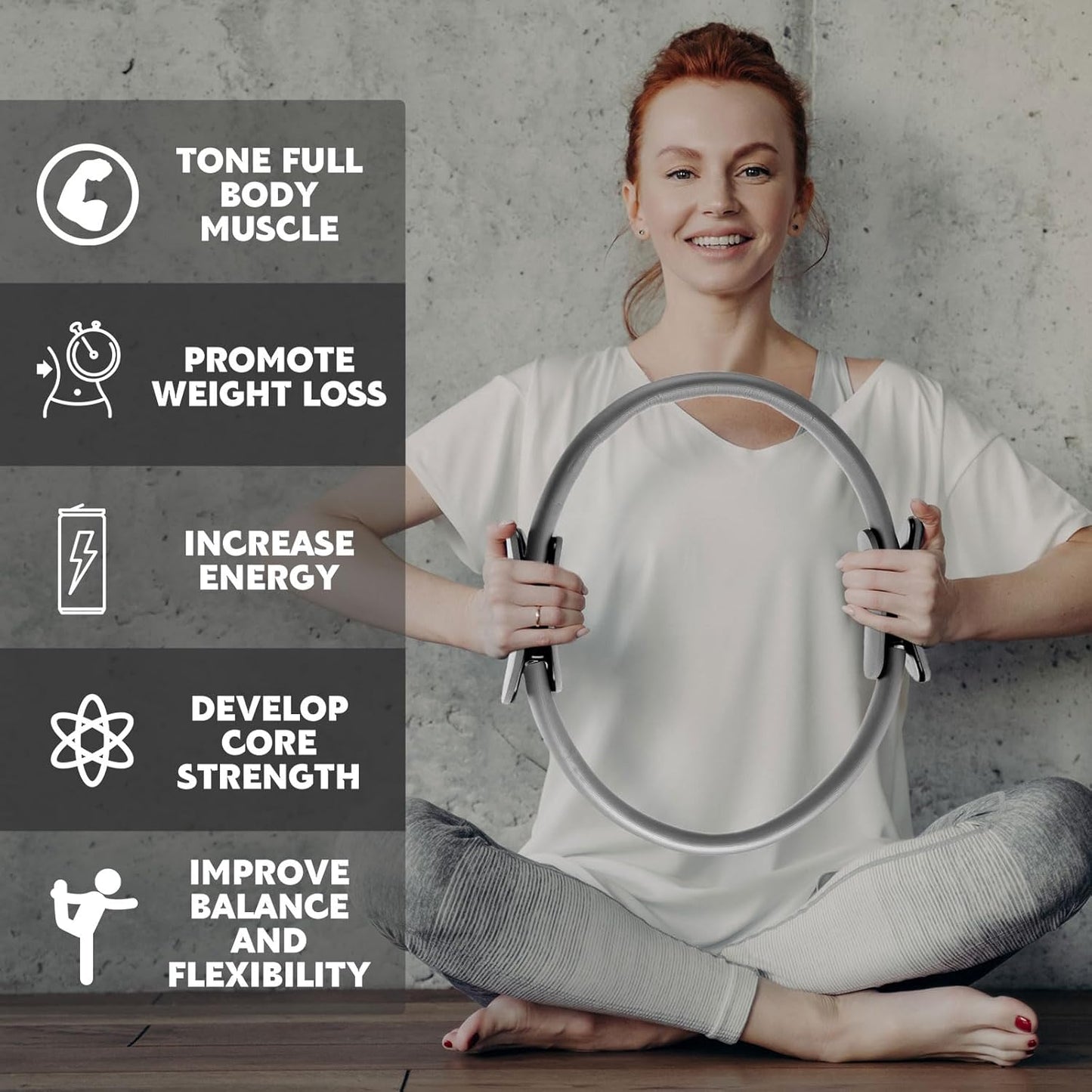 Syhood Pilates Ring 11. 81 Inch Pilates Circle Yoga Ring Magic Lightweight Flexible Workout Equipment for Fitness Physical Therapy Resistance Exercise Arms Legs