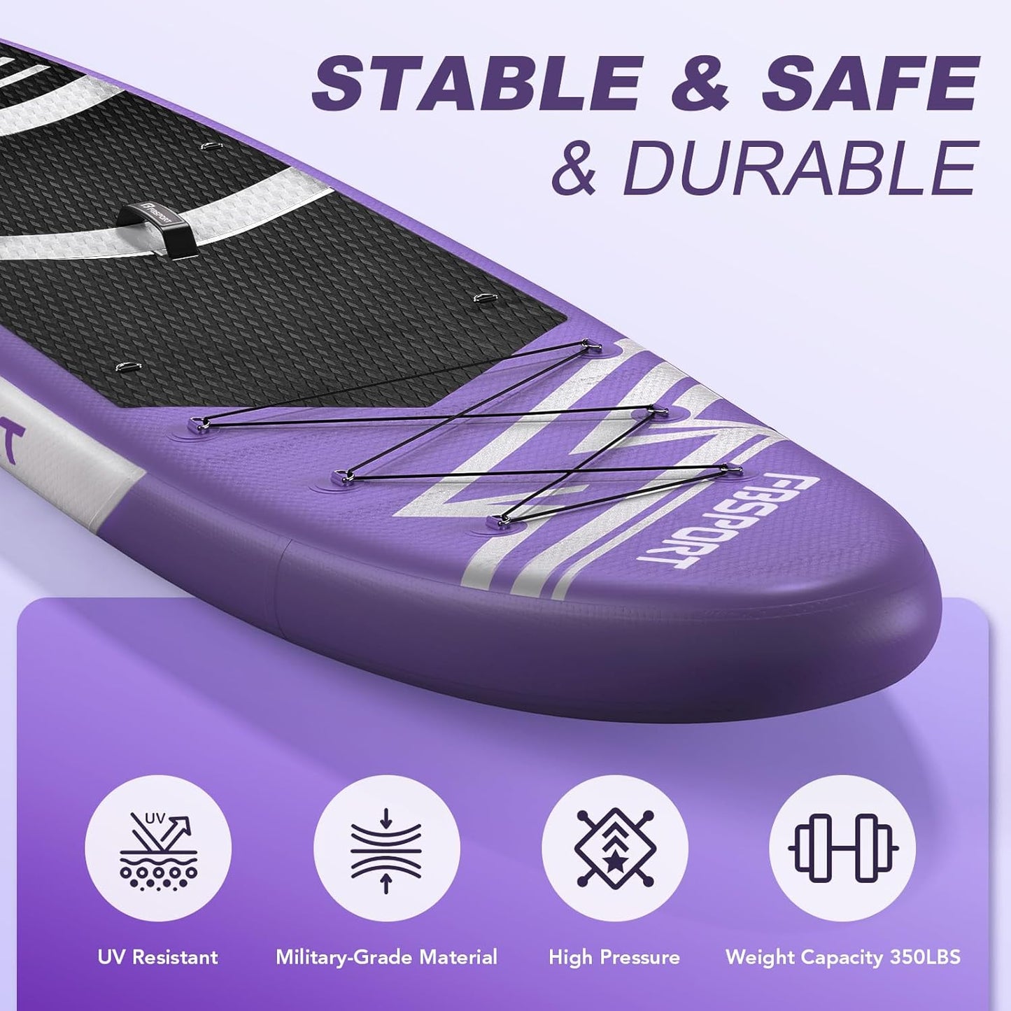 FBSPORT 11' Premium Stand Up Paddle Board, Yoga Board with Durable SUP Accessories & Carry Bag | Wide Stance, Surf Control, Non-Slip Deck, Leash, Paddle and Pump for Youth & Adult