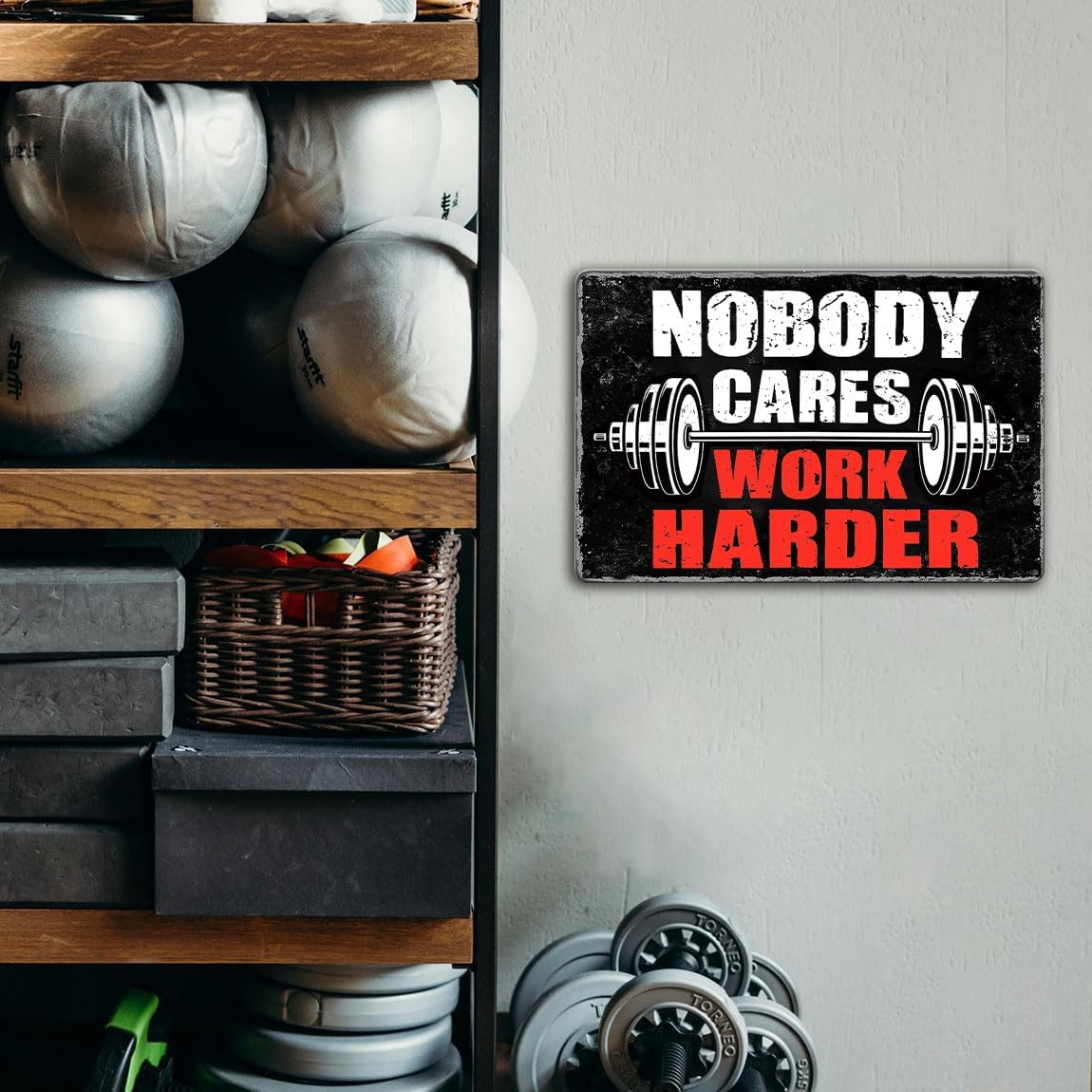 Ykfss Gym Posters For Home Gym Motivational Wall Art Decor Gym Room Tin Sign Nobody Cares Work Harder Sign Gym Metal Signs Boxing Poster Funny Garage Work Signs Motivation Workout Posters 8x12 Inch