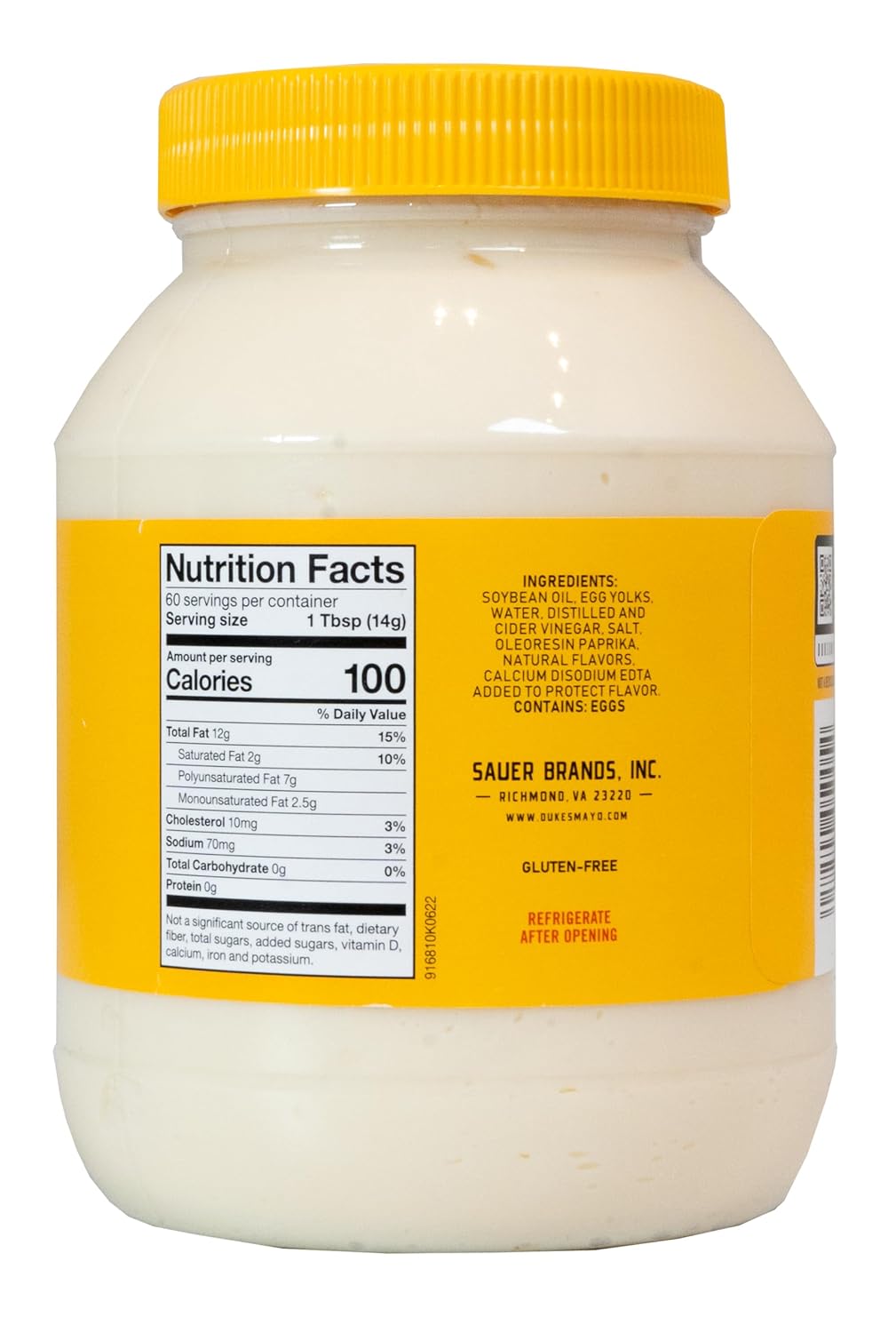Duke’s Real Mayonnaise Jar – Original Smooth & Creamy Taste, 30 Ounce (Pack of 6)