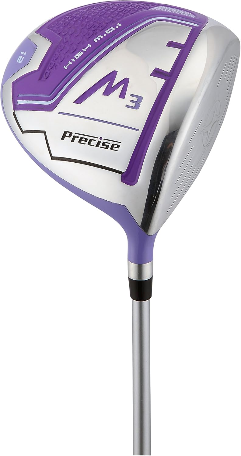 Precise M3 Complete Womens Golf Clubs Set, Includes Driver, Fairway, Hybrid, 7-PW Irons, Wedge, Putter, Stand Bag, 3 H/C's Purple, Golf Clubs Women Right Handed, Comes in 3 Sizes