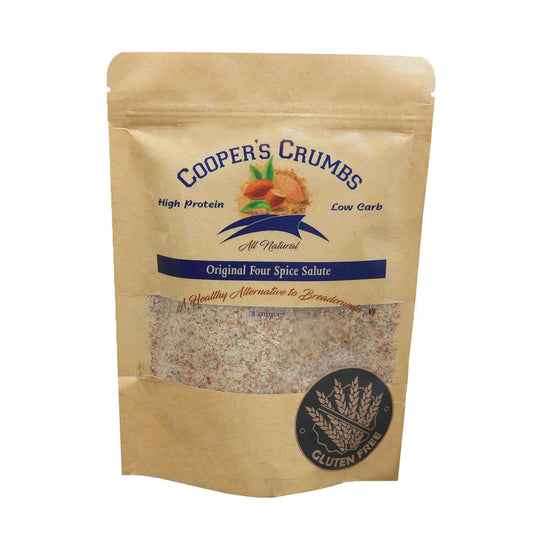 Cooper's Crumbs All Natural Gluten Free Low Carb Bread Crumb Alternative, High Protein, Vegan, Certified Kosher, Paleo, Keto (Original Four Spice Salute)