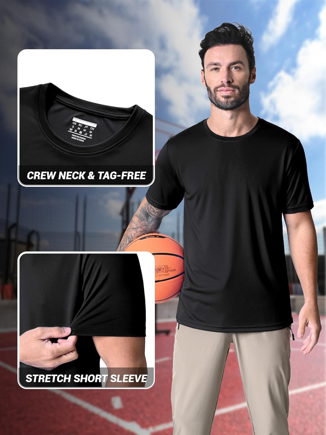 MAGCOMSEN Men's Short Sleeve UPF 50+ T-Shirt Quick Dry Rash Guard Athletic Running Swim Top Tee Performance Water Shirts