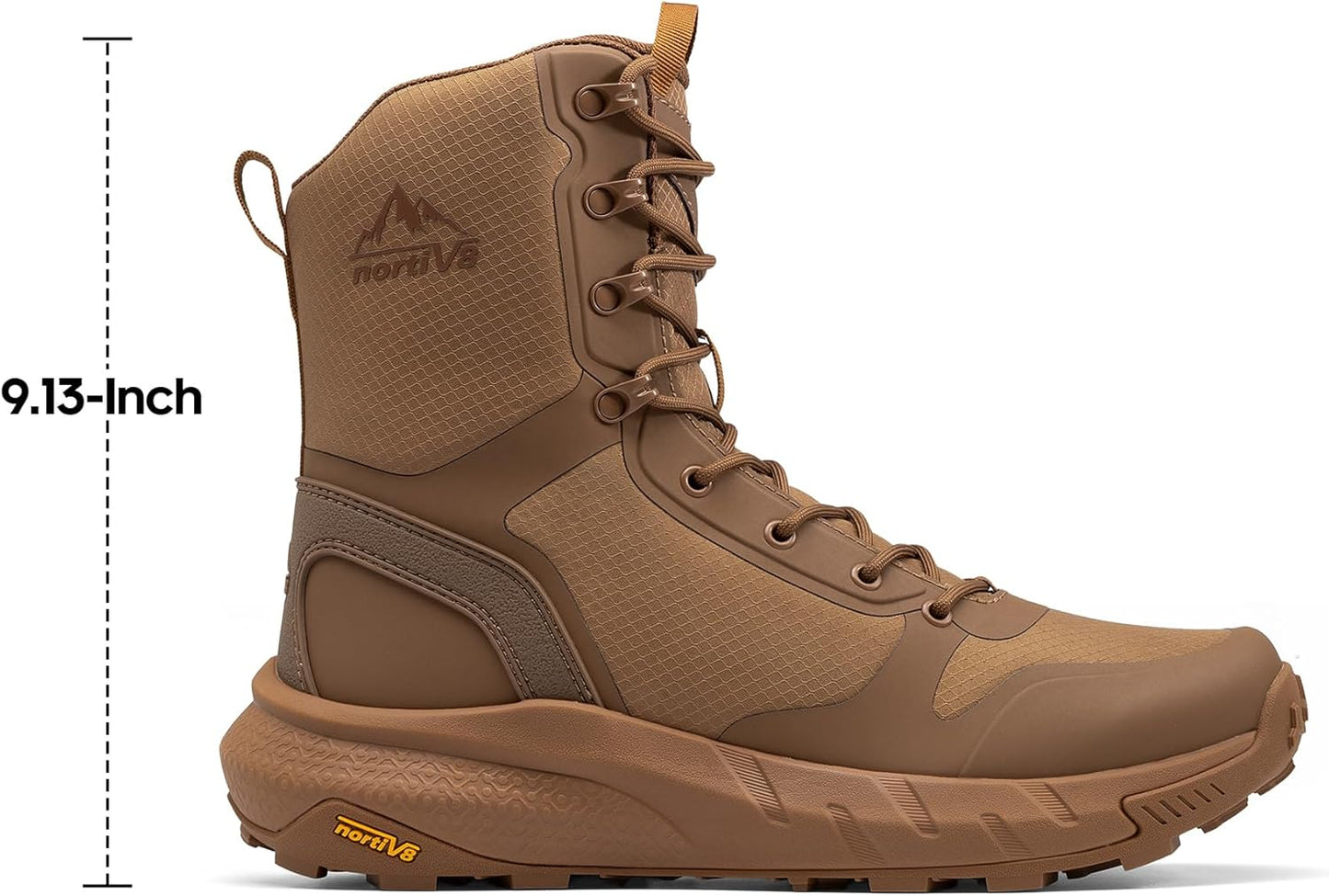 NORTIV 8 Men's Military Tactical Boot Lightweight Comfortable Boots for Work All Day Side Zipper Motorcycle Combat Hiking Boots Metrostrike(8-9 Inches)