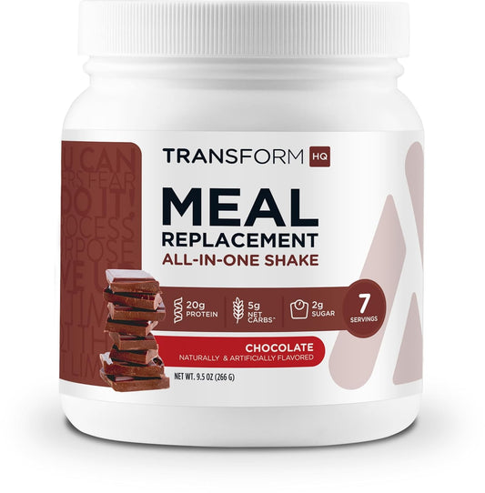 TransformHQ Meal Replacement Shake Powder 7 Servings (Chocolate) - Gluten Free, Non-GMO