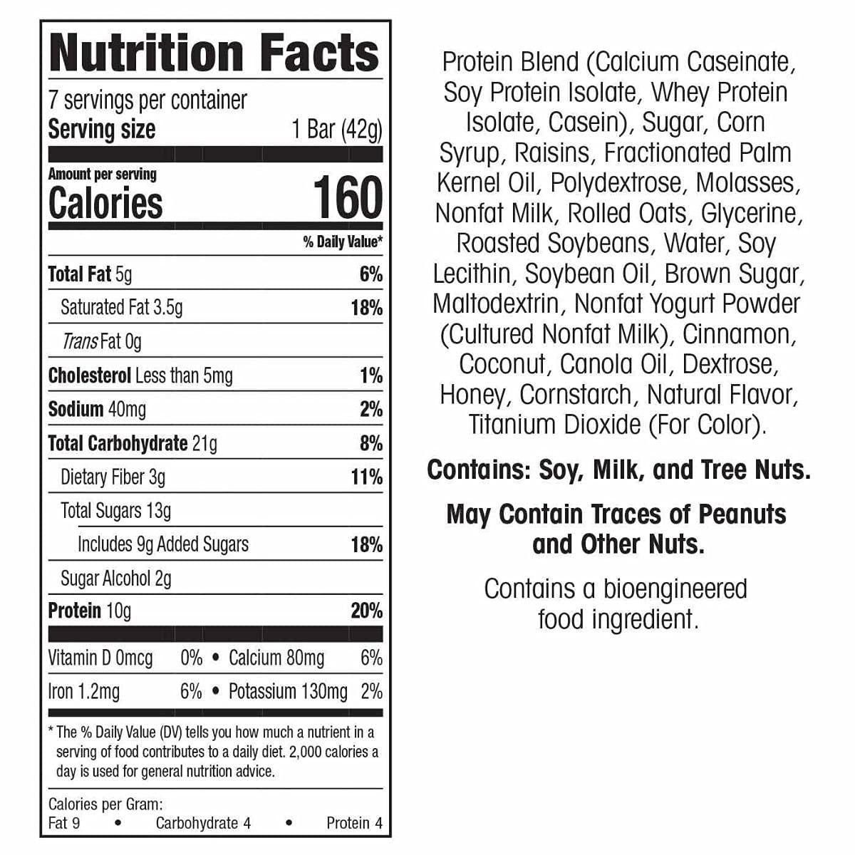 WonderSlim Protein Snack Bar, Oatmeal Cinnamon Raisin, (7ct)