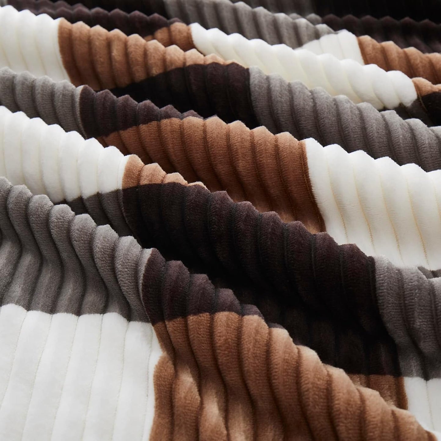 PU MEI Sherpa Blanket Full/Queen Plaid Thick Bed Blanket, 90”*80” Super Soft Flannel Fuzzy Fleece Reversible Velvet Plush Warm Blanket for Couch (Brown-Check, 80"*90")