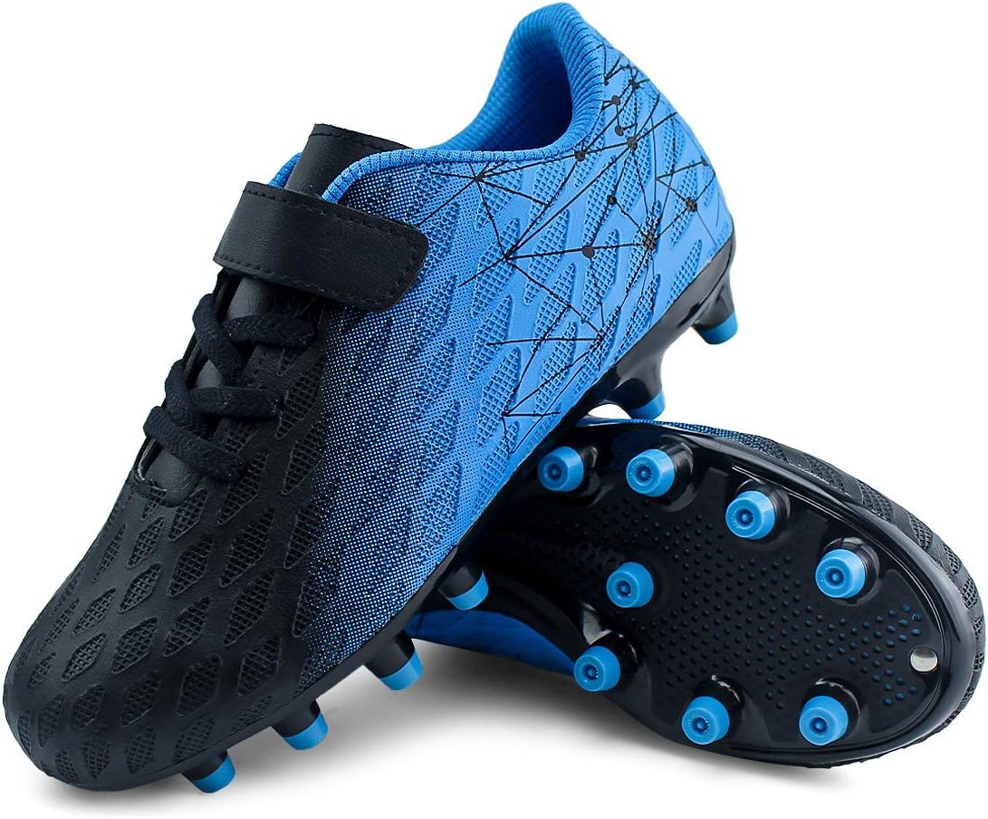 brooman Kids Firm Ground Soccer Cleats Boys Girls Athletic Outdoor Football Shoes