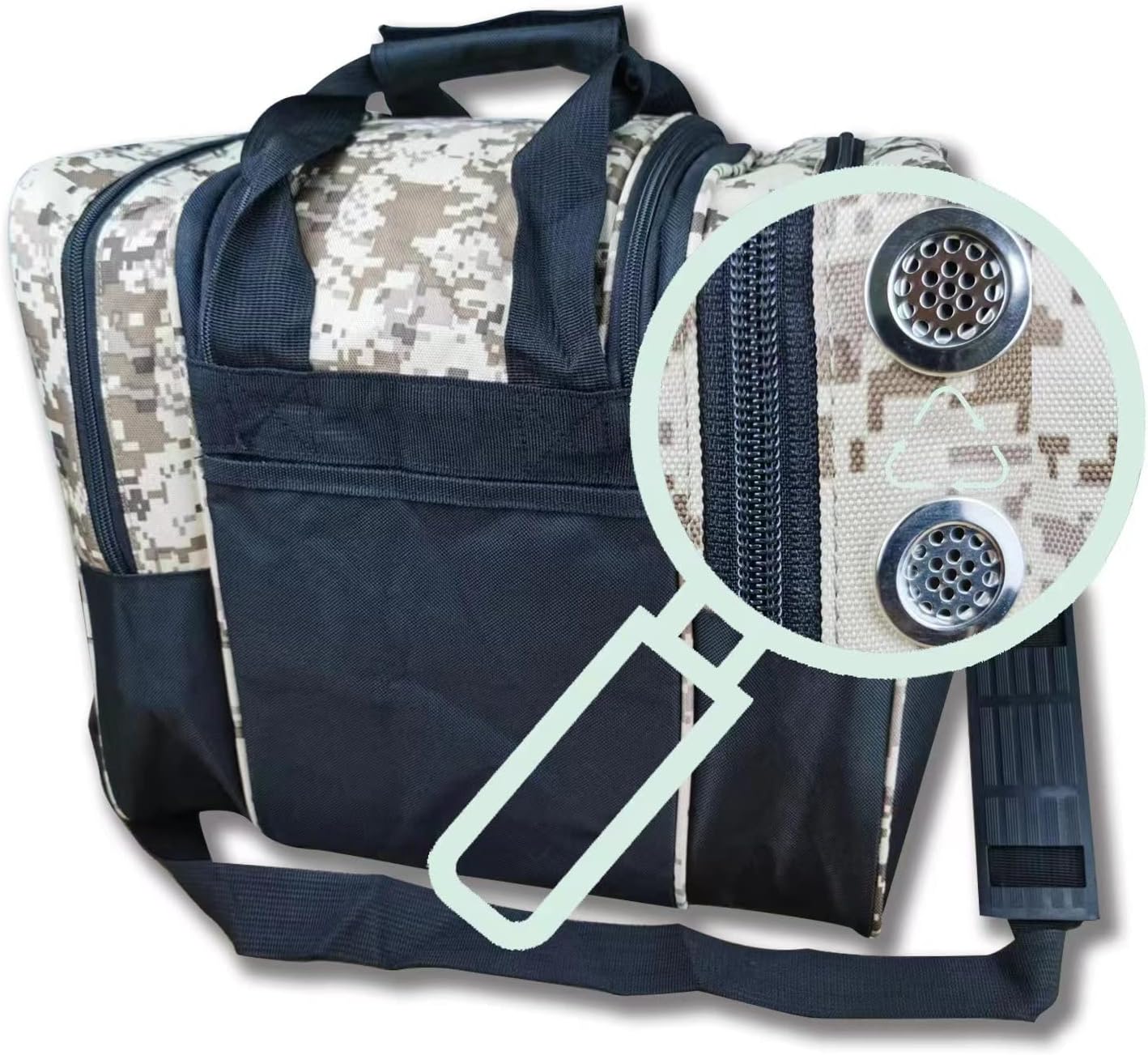BALIKEN WaLiken Single Bowling Ball Bag- Holds One Ball & One Pair of Bowling Shoes Up to Size 13 Men’s Shoes (S camo)