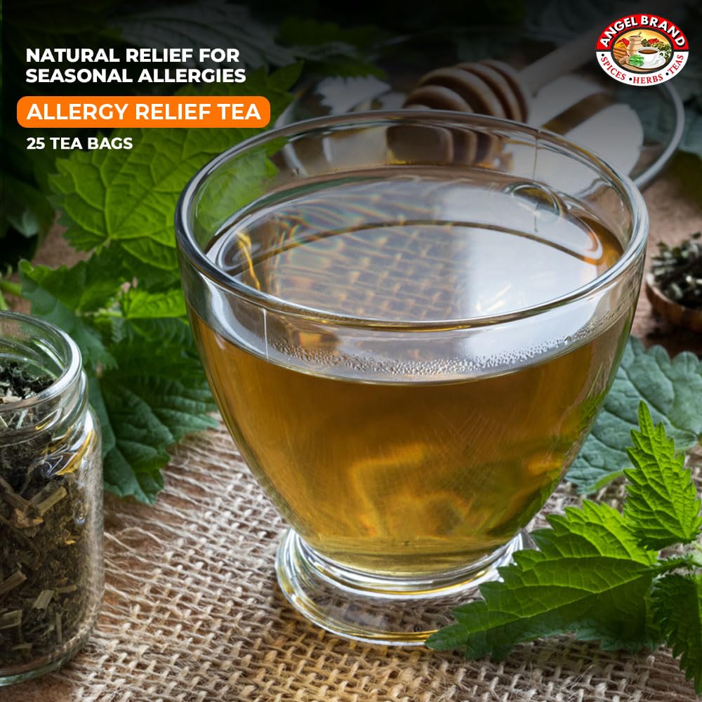 Angel Brand Allergy Relief Tea – Herbal Tea, 25 Tea Bags – Tea for Allergy Care, Cough Relief &