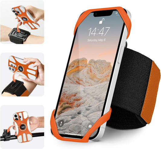 3in1 Phone Holder for Running,Arm Band/Wrist Holder/Bike Mount,Phone Armbands 360° Rotation & Detachable Fit All 4.5-7" Cellphone for iPhone 16/15/Pro/ProMax/14/13/12/mini/Pro Max/XS/XR