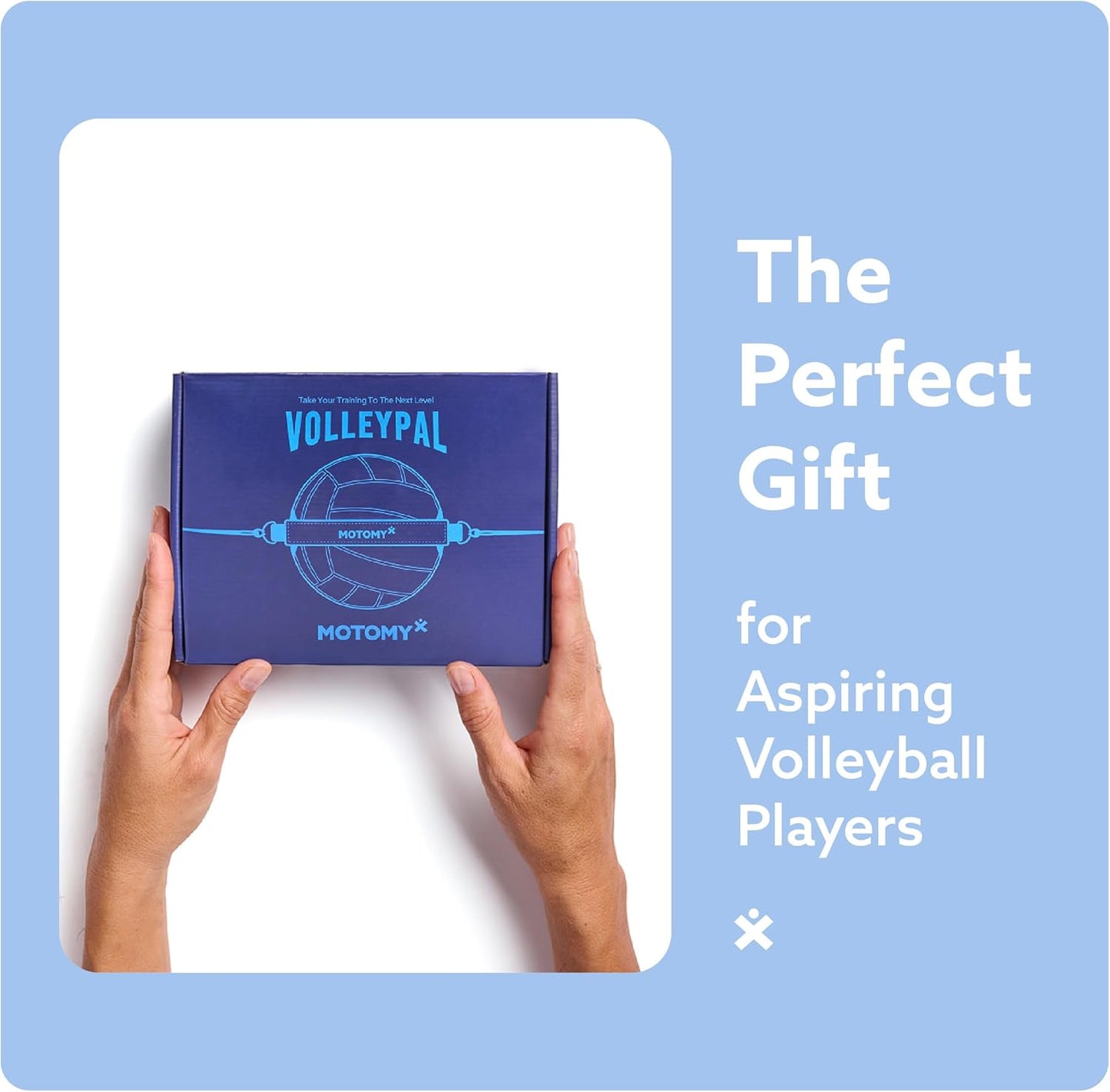 MOTOMY™ Volleyball Training Equipment Aid ‘VolleyPal’ – Solo Rebounder Trainer for Serve, Spike, Set & Pass; Indoor and Outdoor Practice Gear Gifts for Beginners & Experts