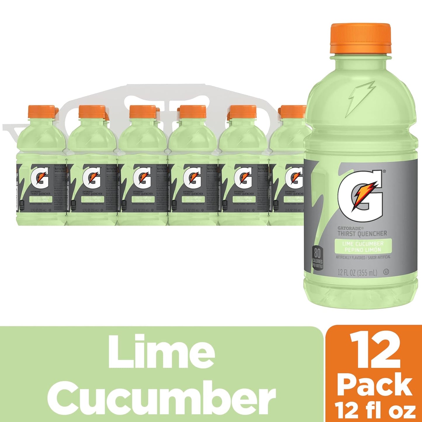 Gatorade Thrist Quencher, Lime Cucumber, 12 Fl Oz (Pack of 12)