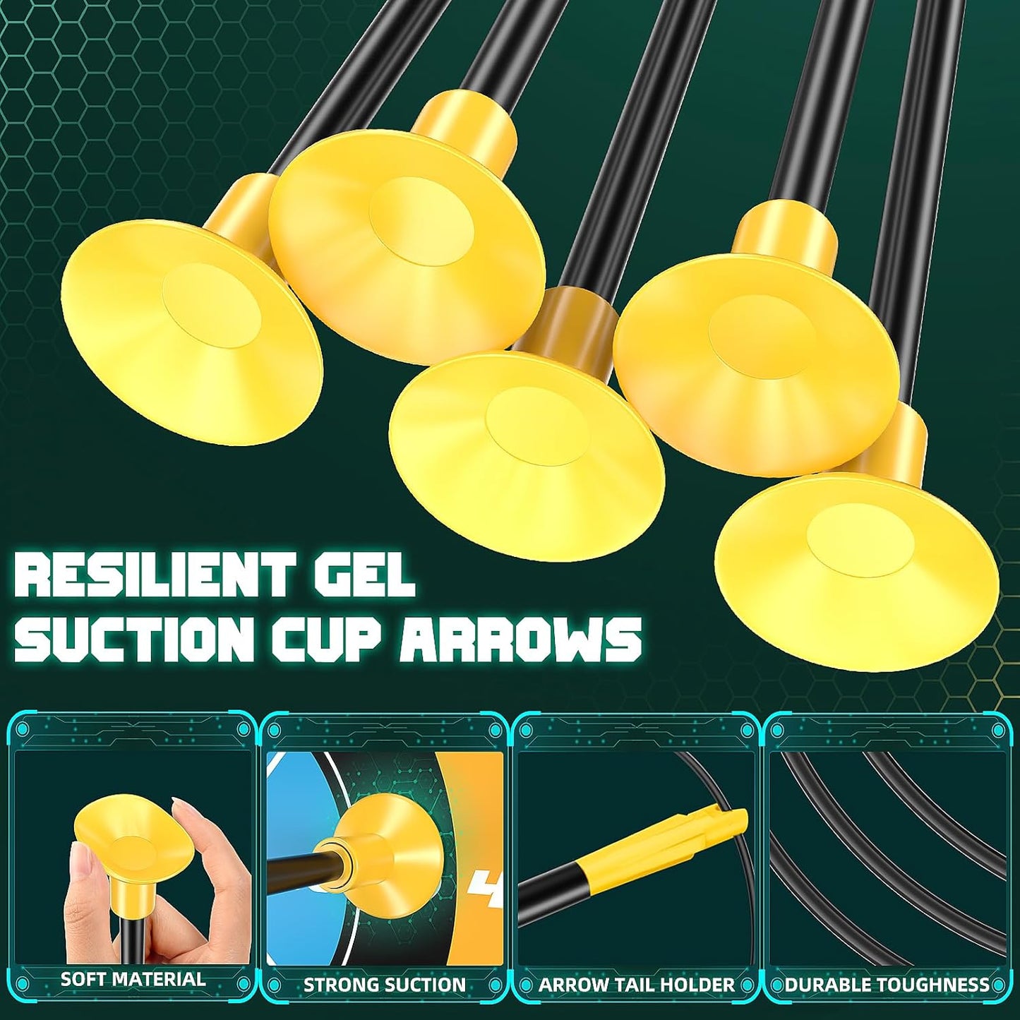 2 Pack Upgraded Kids Bow and Arrow Sets with Sound Effects&Color-Changing LED Flash Lights, Achery set for 4 5 6 7 8 9 10 11 12 Year Old, Indoor Outdoor Toys for Ages 5-7 8-13 Boys Girls(Green&gold)