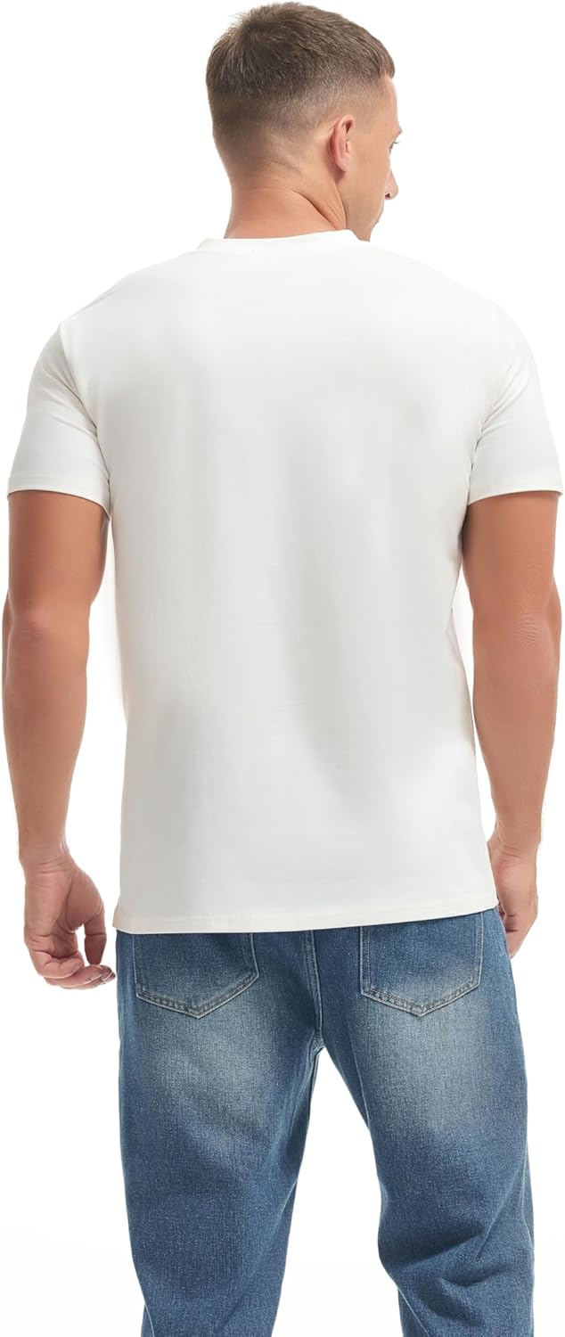 VEIISAR Premium V Neck T Shirts for Men - Modern Fitted Tees Vneck Undershirts