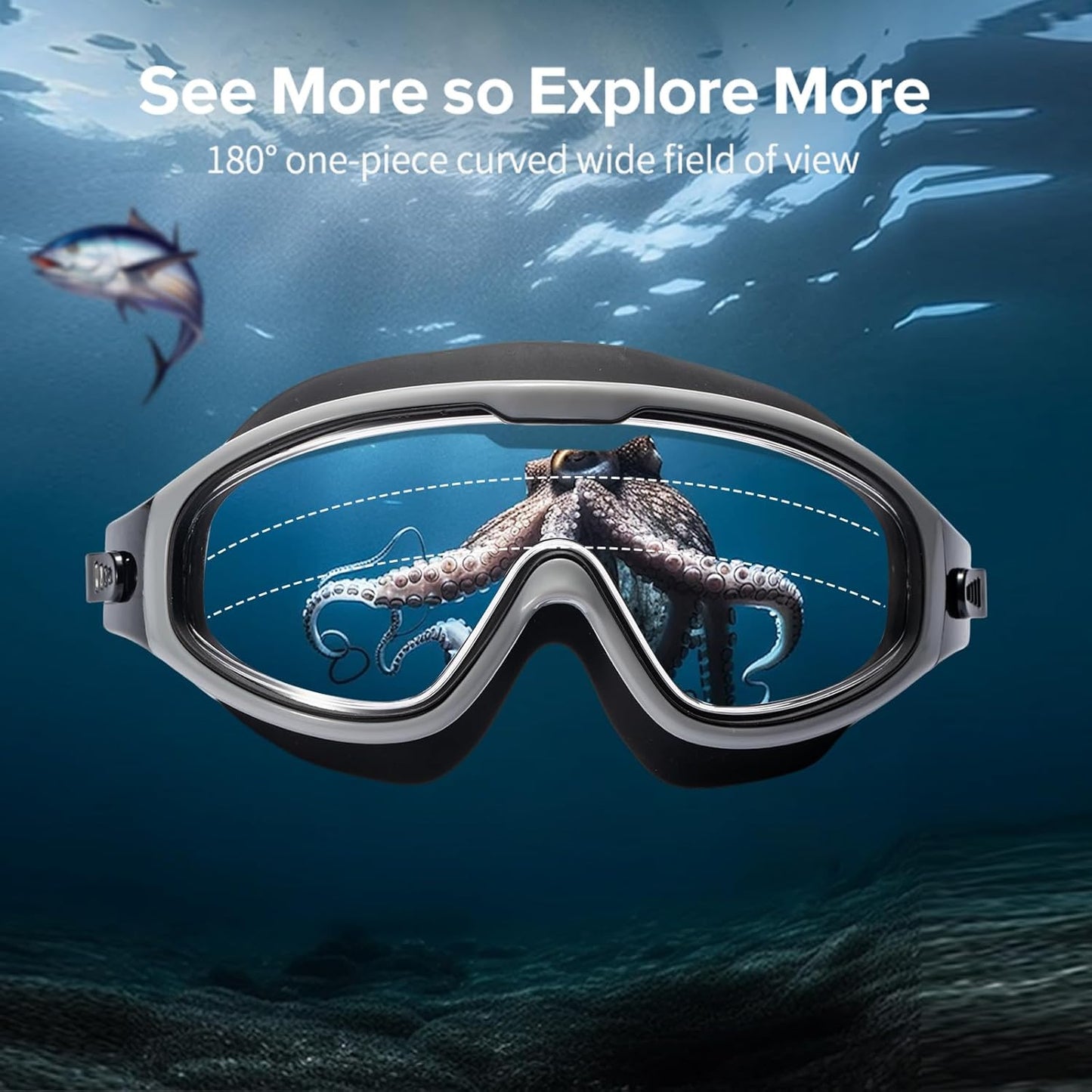 Adult Swimming Goggles,Leak-Proof,Anti-Fog Pool Glasses,Wide View Swim Goggles with Ear Plugs and Nose Clip
