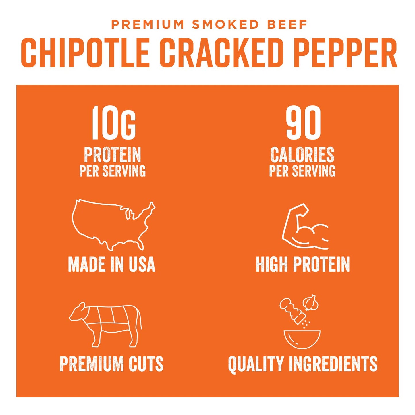 Chef's Cut Real Steak Chipotle Cracked Pepper Jerky, 2.5 Ounce (4 Pack)