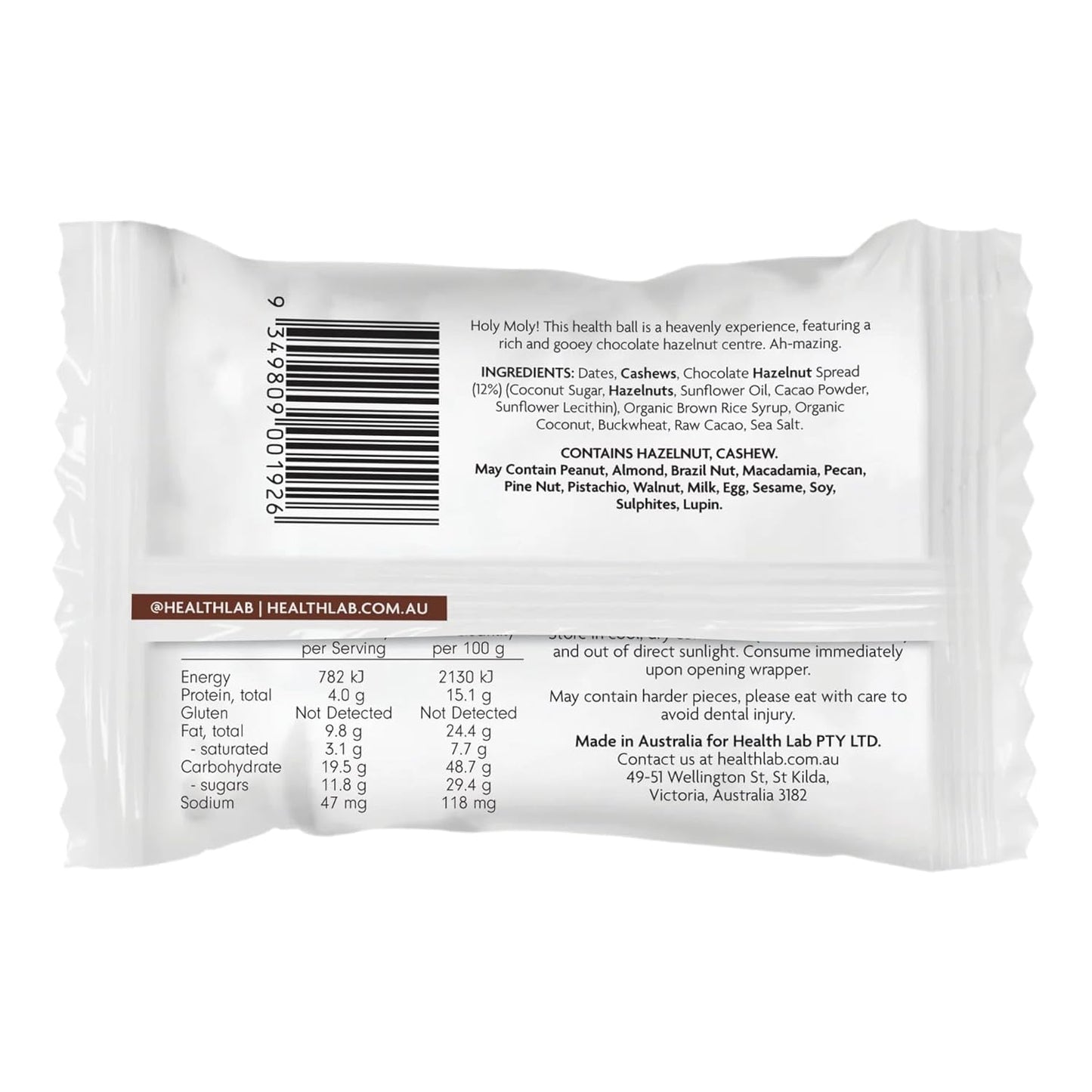 Health Lab - Holy Hazelnut Filled Balls 480g (12 x 40g)