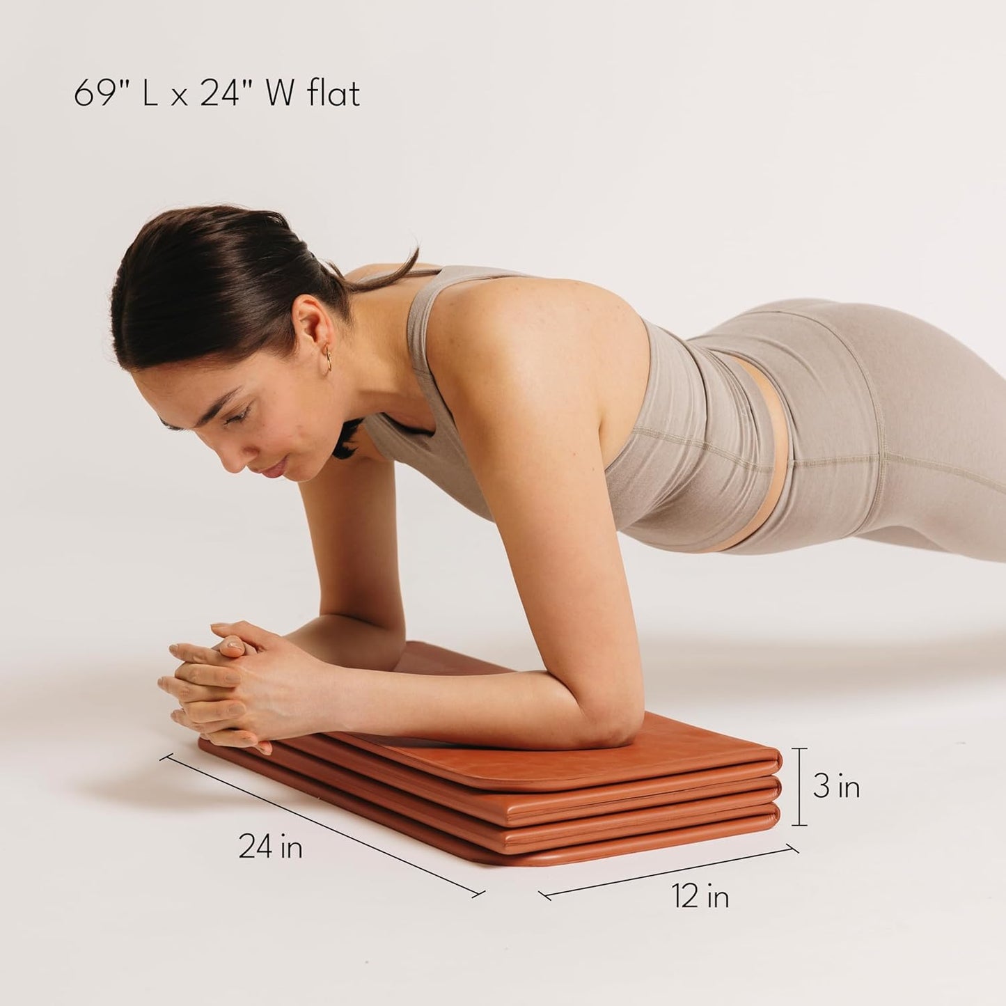 Foldable Multi-Purpose Fitness & Yoga/Pilates Mat, Workout Mat with Non-Slip Surface, Portable & Lightweight, For Studio or Home Use, As Seen on Shark Tank