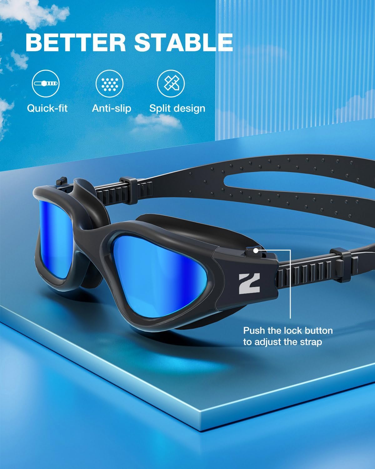 ZIONOR Swim Goggles, G1 SE Swimming Goggles Anti-fog for Adult Men Women