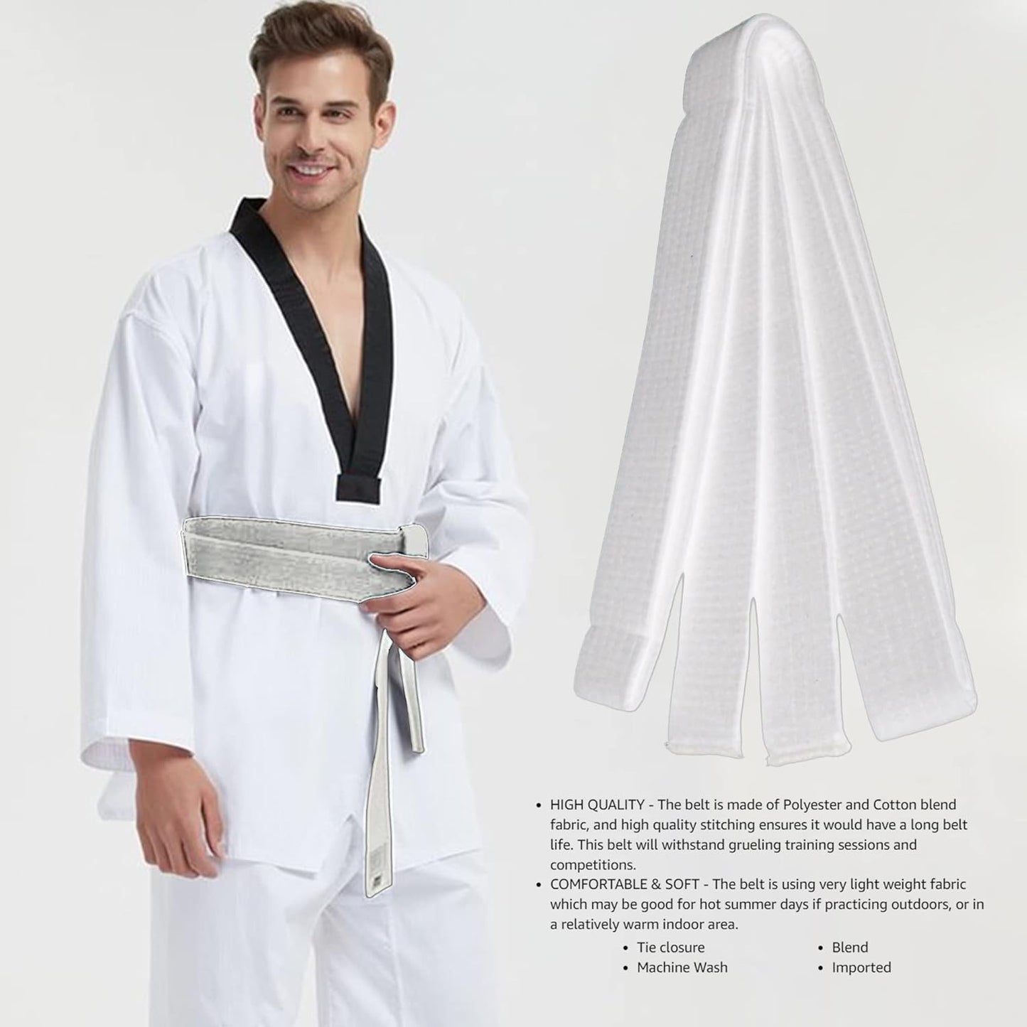 8.6ft Long Soft Belt for Martial Arts Karate Taekwondo Judo