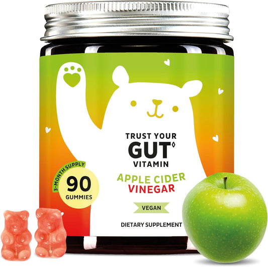 Apple Cider Vinegar Gummies – Metabolism & Detox Support with Vitamins B6, B12, Iodine & Folic Acid – Vegan. Balanced Gut (90 Gummies)