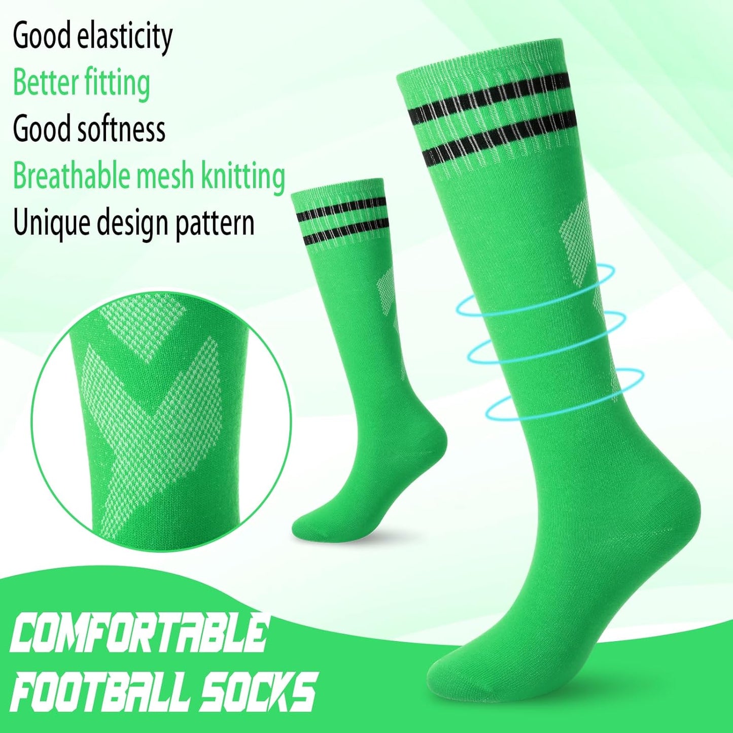 Soccer Shin Guards and Socks Kids Youth Lightweight Soccer Pads Defender with Ankle Protection Ski Shin Guards Football Equipment for Age 4-14 Toddler Boys Girls Teens