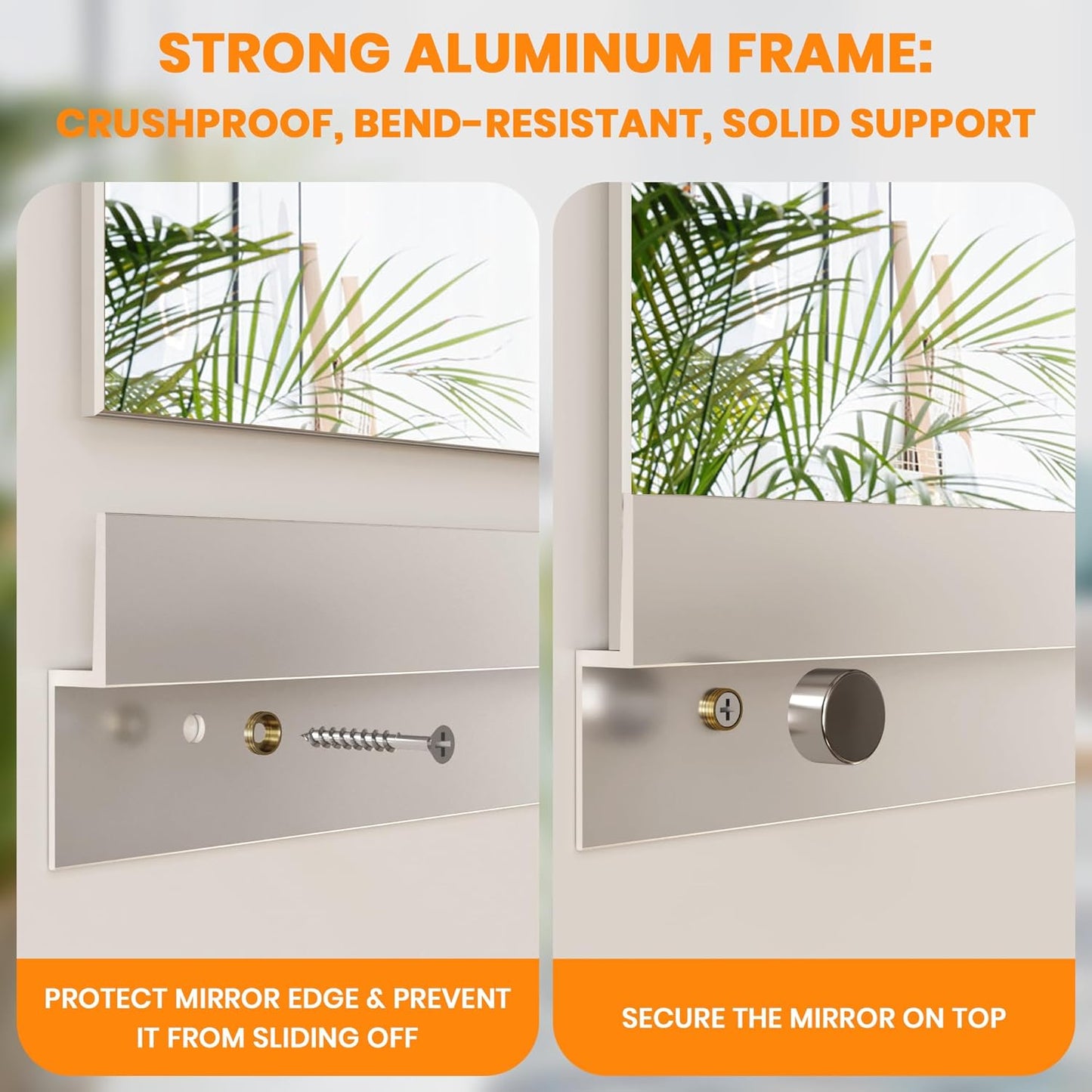 ROOMTEC Workout Mirrors for Home Gym 72"x36", Large Wall Mirror Full Length for Fitness, Yoga, Big Wall Mounted Frameless Glass Mirror for Garage, Dance Studio, Bedroom