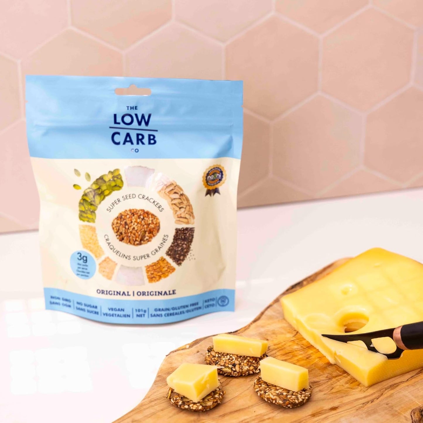 Super Seed Crackers, Gluten Free & Keto Friendly Healthy Snacks, Vegan, Zero Sugar, Paleo & Diabetic Friendly, Nut Free, 20g High Protein, 18g High Fiber, 3.56oz Each, 3-Pack, Original