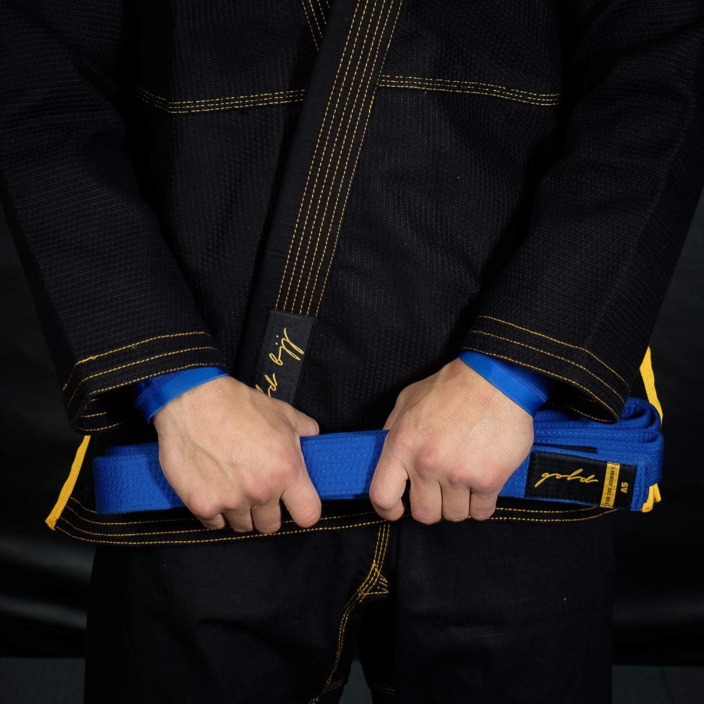 Gold BJJ Jiu Jitsu Belt - Premium Belts with Rank Bar for Stripes - IBJJF Competition Approved