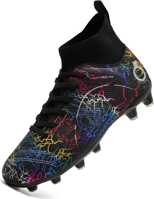 Boys' Soccer Shoes Kids Firm Ground Soccer Cleats Girls Athletic Sneakers Outdoor Turf Football Shoes for Little/Big Kid