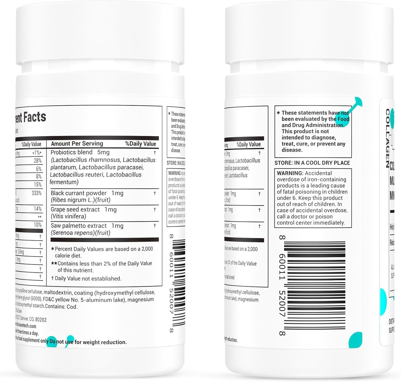 Collagen Peptides for Women, Beauty Vitamin & Mineral Supplement,Contains Vitamin D3, Probiotics for Women & Collagen Peptides,Vitamin E,Vitamin B Complex - Made in USA - 120 Tablets