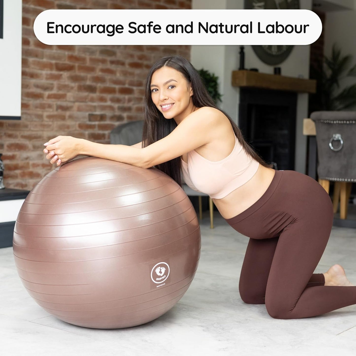 BABYGO® Birthing Ball for Pregnancy & Labor + Our Award Winning Book - Exercise, Birth & Recovery Plan, 5X Stronger Than a Yoga Ball with Eco Friendly Material