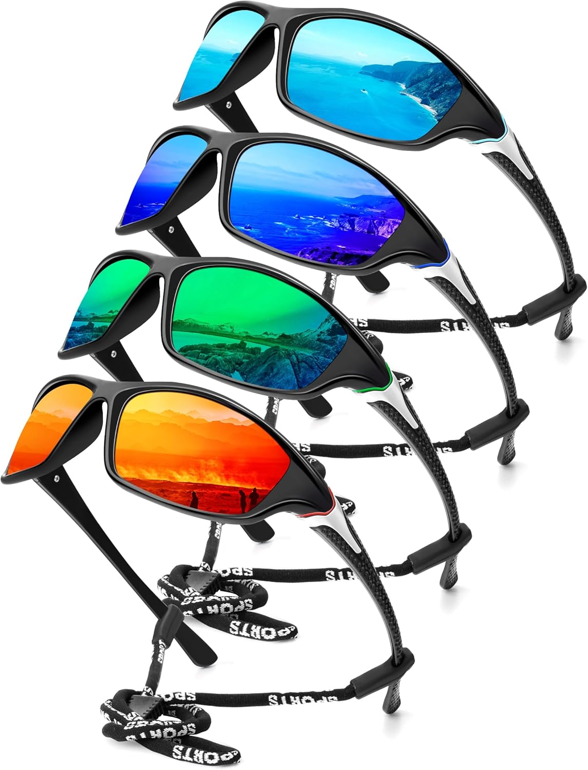 KALIYADI Polarized Sunglasses-Men Sports Sunglassses: Mens Sunglasses with UV Protection for Fishing Driving Cycling Running