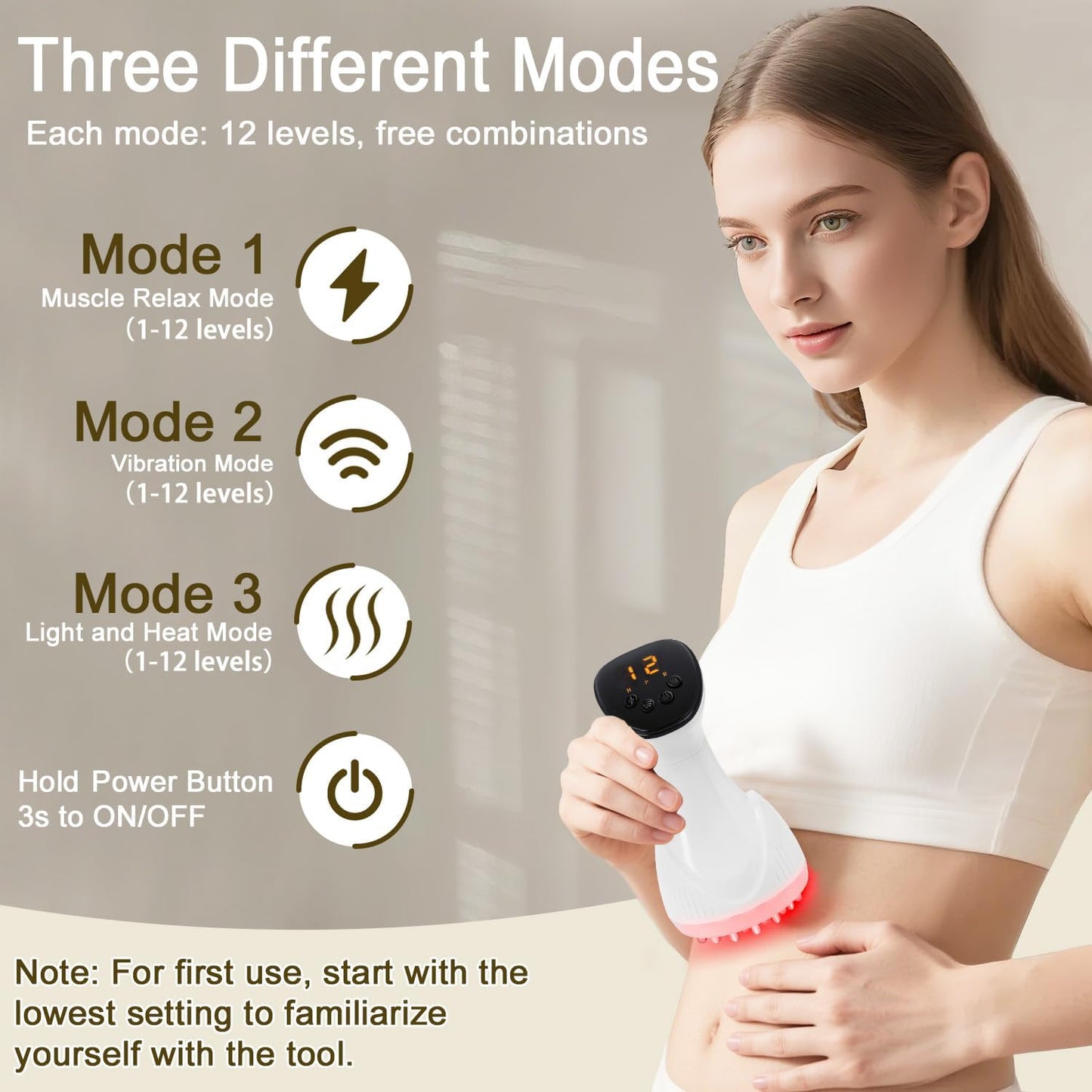 2025 Upgraded Lymphatic Drainage Massager Body Sculpting Machine Helps Reduce Stretch Marks & Cellulite for Legs, Arms & Belly Anti Cellulite Massage Tool with Light Heat & Vibration