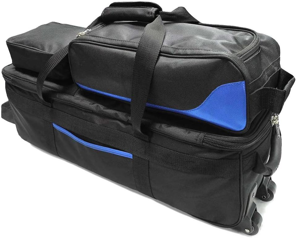 Pyramid Path Triple Tote Roller Plus Bowling Bag with Detachable Shoe Bag (Fits US Mens Size 15), Accessory and Side Pocket, Lightweight Travel Design