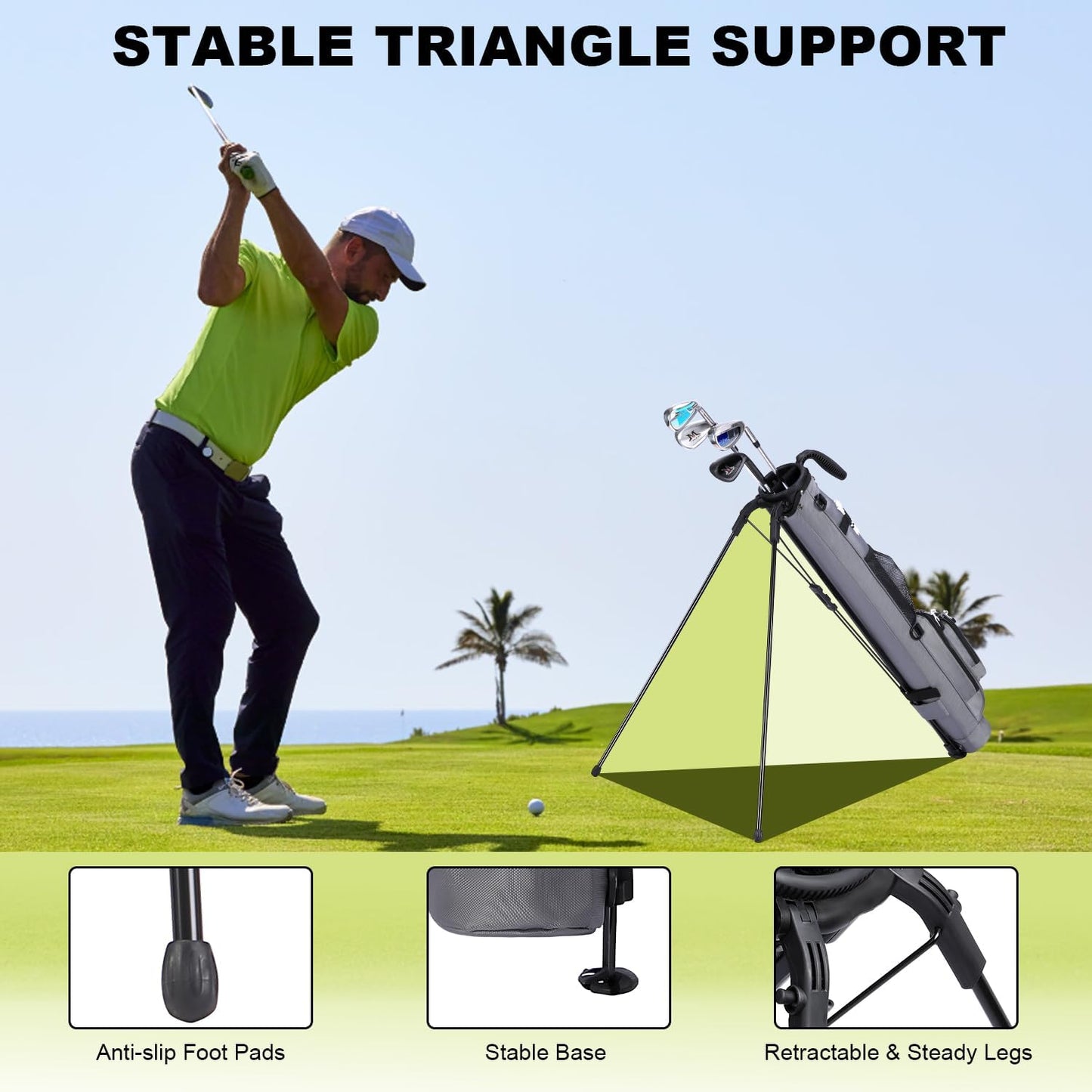 MAZEL Lightweight Golf Bag for Men – Easy to Carry Golf Clubs Bag with Shoulder Strap,Pitch n Putt Golf Stand Bag for Driving Range,Par 3 and Executive Courses - Fit Up to 8 Clubs