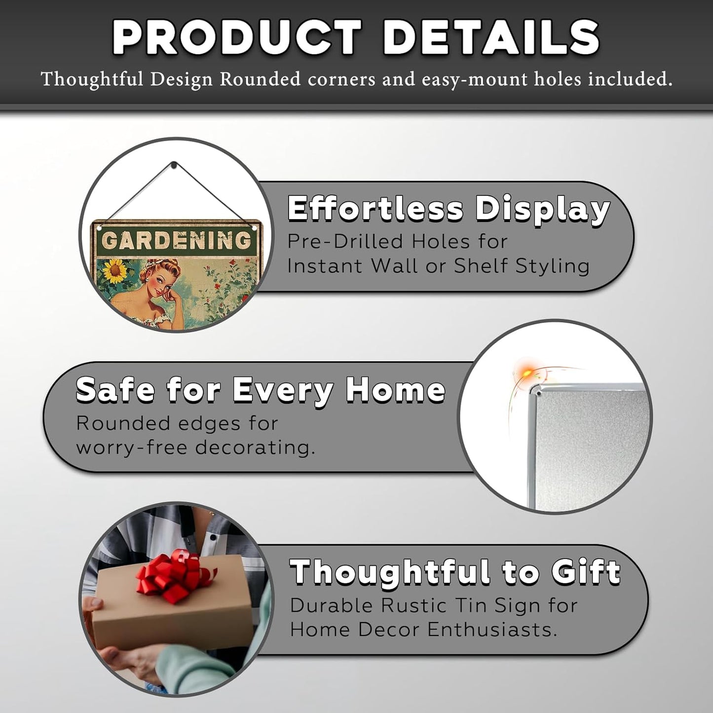 Gardening Because Murder Is Wrong Vintage Metal Tin Sign Rustic Wall Decor Outdoor Garden Art Yard Plaque Retro Home Decor Gift for Women Gardener Lovers 12 * 16inch