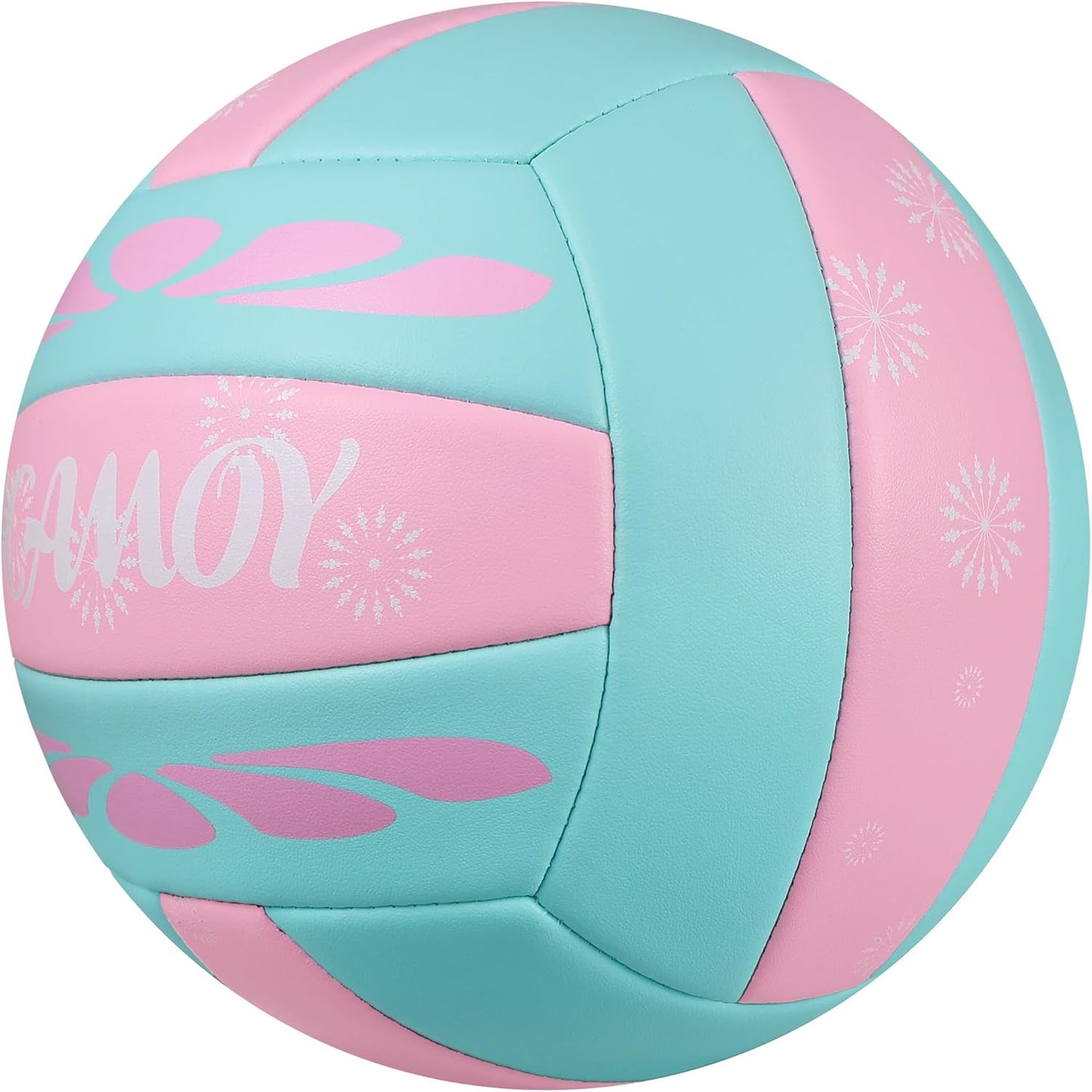 Volleyball Size 5 - Premium PU Leather, Ultra-Durable Soft to The Touch for Youth, Adults, Ideal for Indoor, Outdoor, Beach Sports Training (Pink Blue)