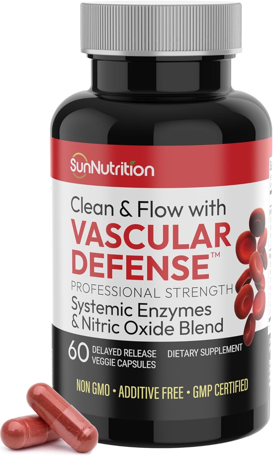 Nattokinase Supplement Nitric Oxide Capsules Beet Root Extract High Potency Lumbrokinase & Bromelain Systemic Enzymes Spike Protein Detox Clean & Flow Vascular Defense 60 Caps 30 Servings