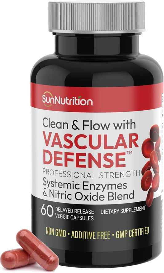 Nattokinase Supplement Nitric Oxide Capsules Beet Root Extract High Potency Lumbrokinase & Bromelain Systemic Enzymes Spike Protein Detox Clean & Flow Vascular Defense 60 Caps 30 Servings