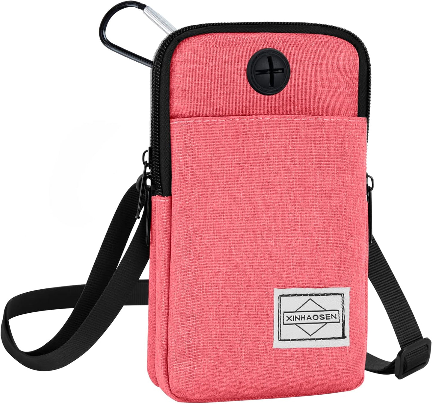 Cell Phone Purse Waist Pack Bag Travel Crossbody Bag Wristband Sport Armband Wallet with Removable Shoulder Strap (Pink)