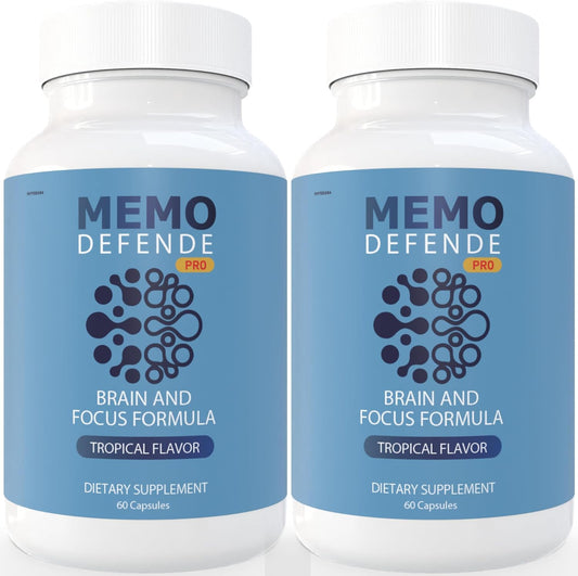 Memo Defende Pro Brain and Focus Formula, Tropical Flavor, 60 Capsules, Dietary Supplement with Vitamins and Minerals (2)