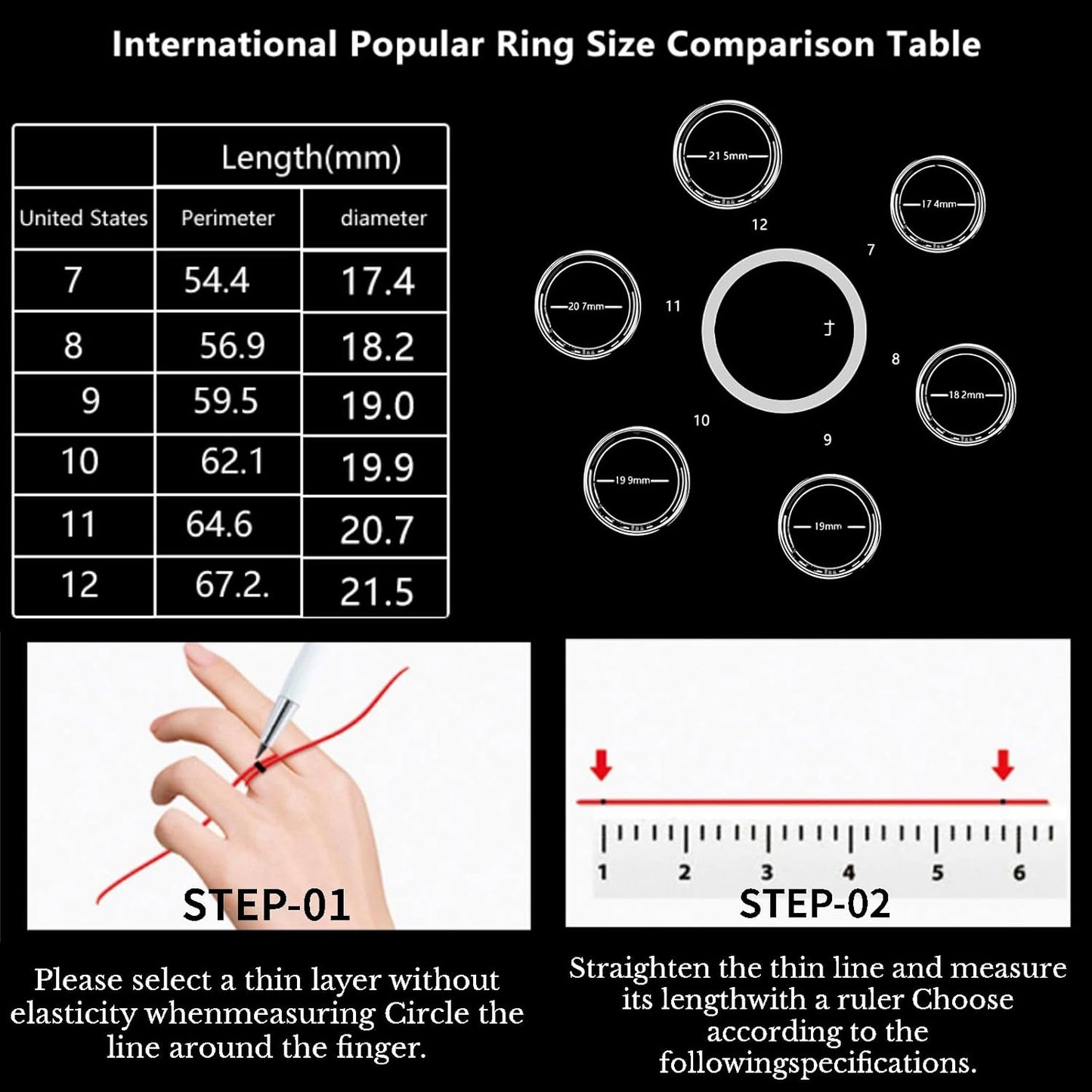 Smart Ring Health Fitness Tracker, Size First with Sizing Kit, Activity & Sleep Tracker/Stress/Heart Rate Monitor, Waterproof Smart Ring for Men/Women, No App Subscription (Black, 11)