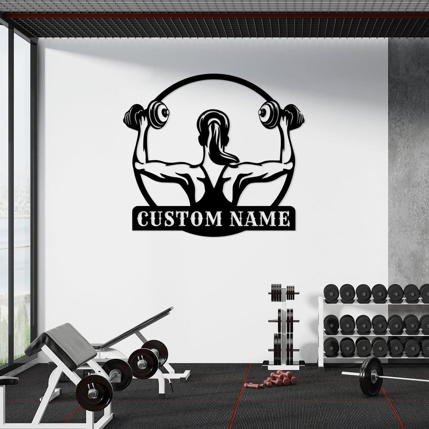 Customized Metal Gym Name Sign, Personalized Sports Room Wall Art,Metal Gym Sign,Unique Fitness Wall Sign, Gym Lovers Unique Gift, Gym Wall Art,Training Center Sign (Style-16)