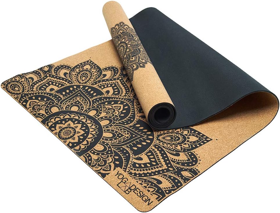 YOGA DESIGN LAB | The Cork Yoga Mat | Eco Luxury | Ideal for Hot Yoga, Power, Bikram, Ashtanga, Sweaty Workouts | Studio Quality | Includes Carrying Strap!
