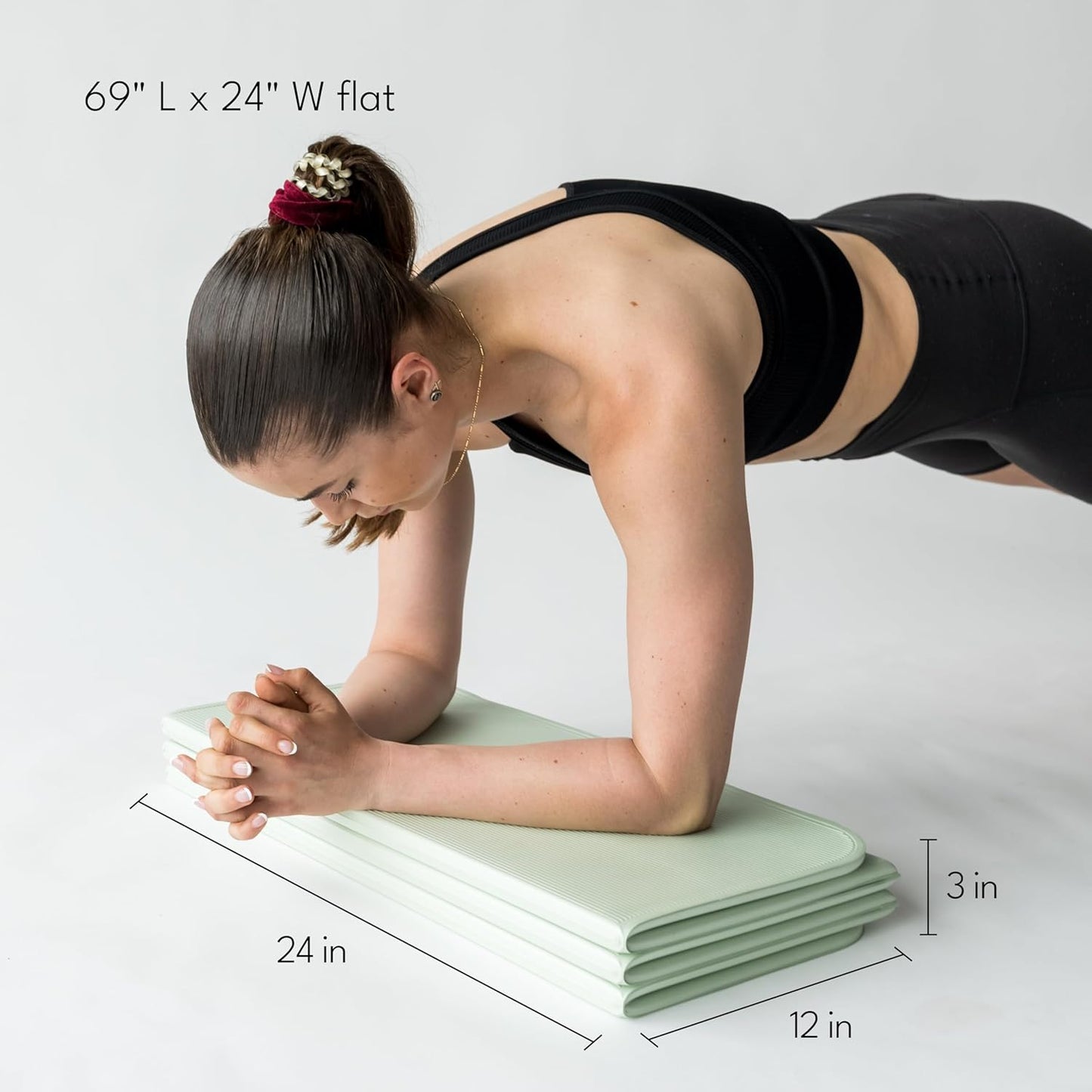 Foldable Multi-Purpose Fitness & Yoga/Pilates Mat, Workout Mat with Non-Slip Surface, Portable & Lightweight, For Studio or Home Use, As Seen on Shark Tank